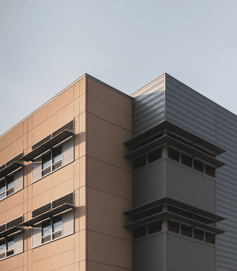 Modern commercial real estate buildings