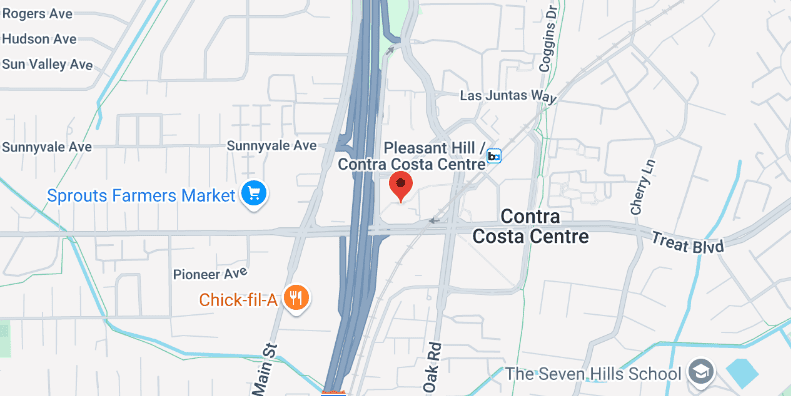 Map showing the Fortune Bridge Capital office near Treat Blvd and Contra Costa Centre in Walnut Creek